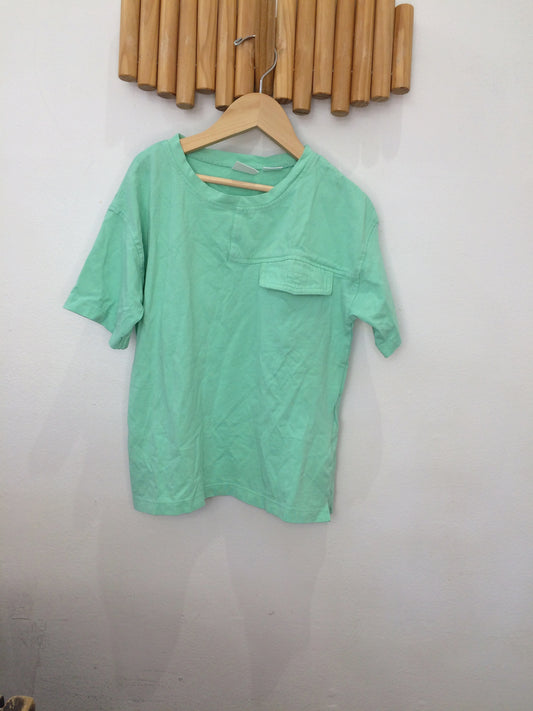 Flourescent green pocket tee 5-6y