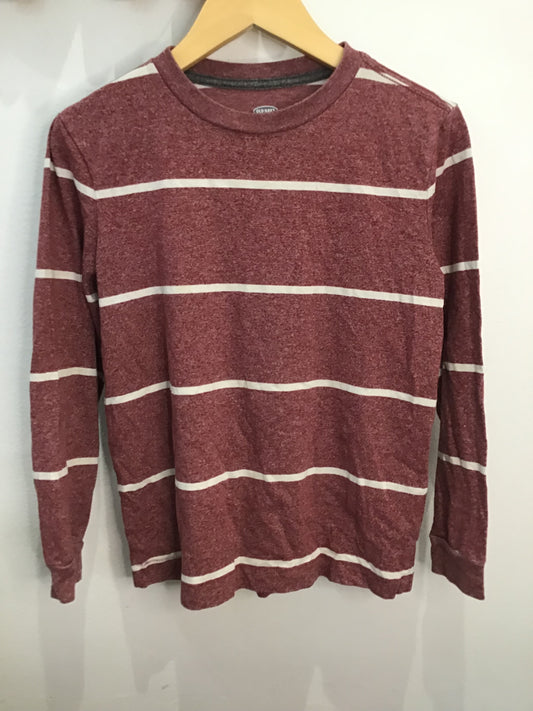 Tee maroon stripes 6-7y