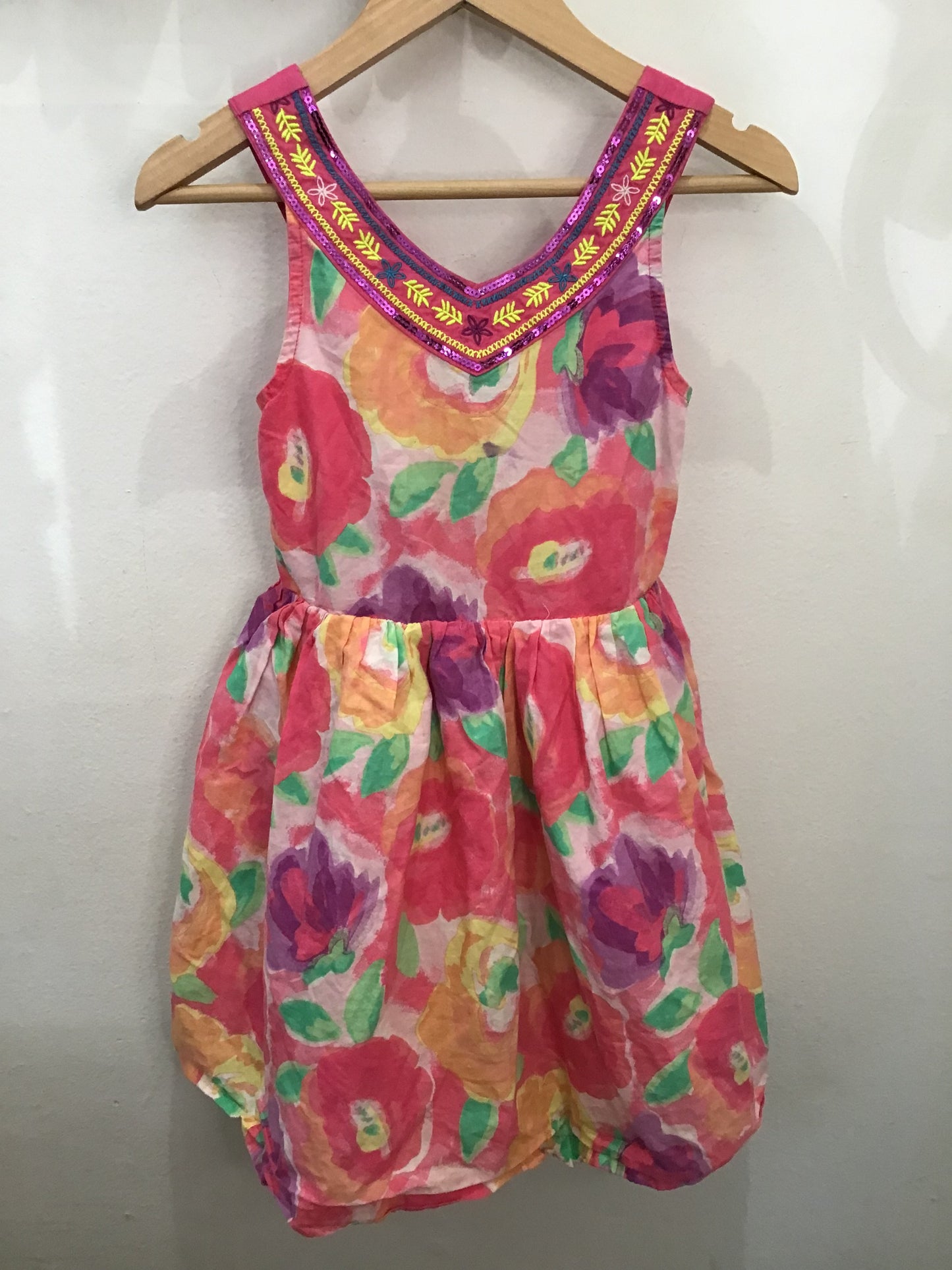 Sparkly neck dress 6y
