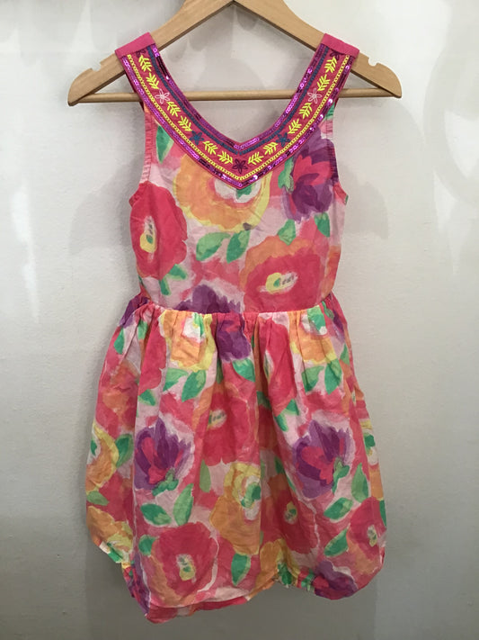 Sparkly neck dress 6y