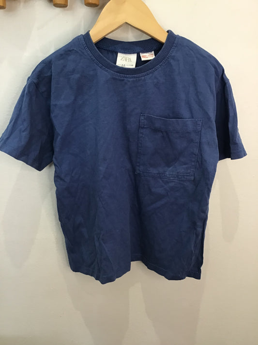 Tee blue big pocket 4-5y