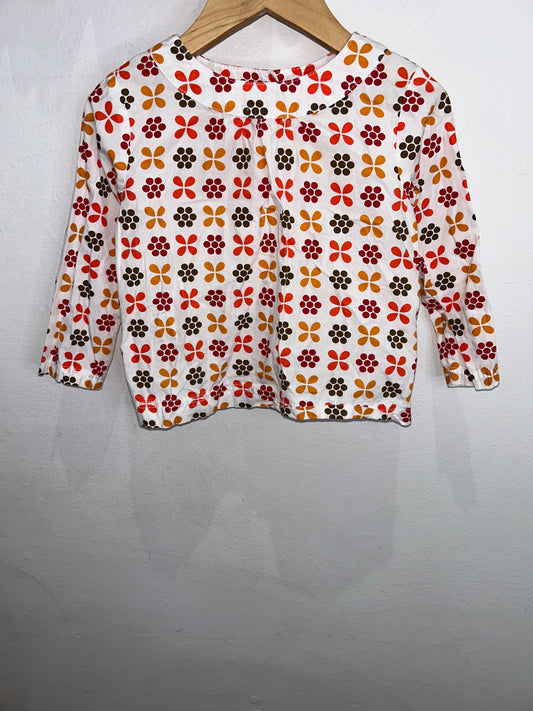 Geo flowers blouse 18-24m
