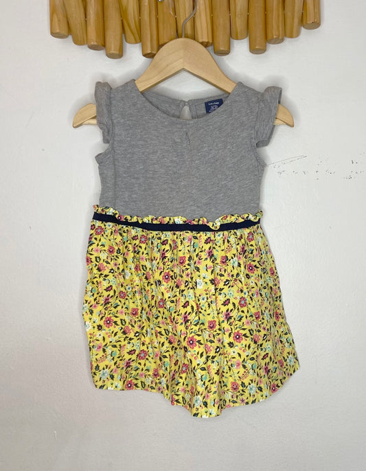 Grey and yellow dress 18-24m