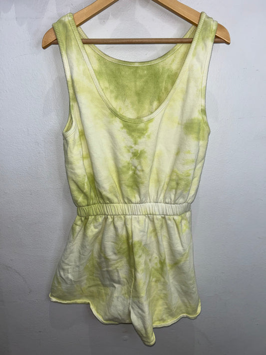 Lime green tie dye romper 11-12y
