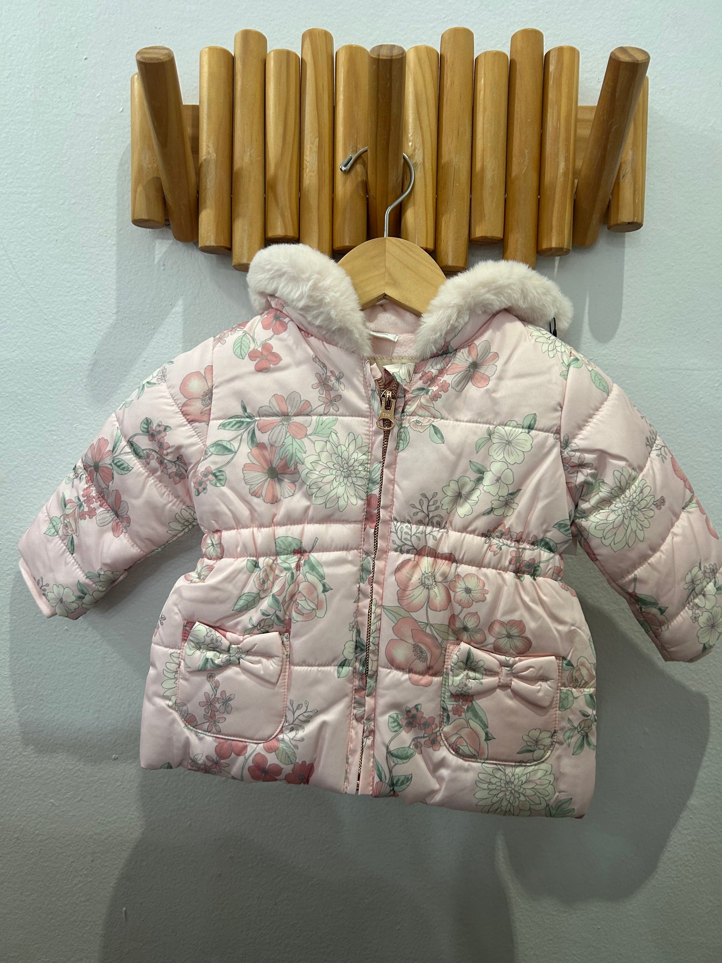 Floral midweight jacket 6-9m NEW