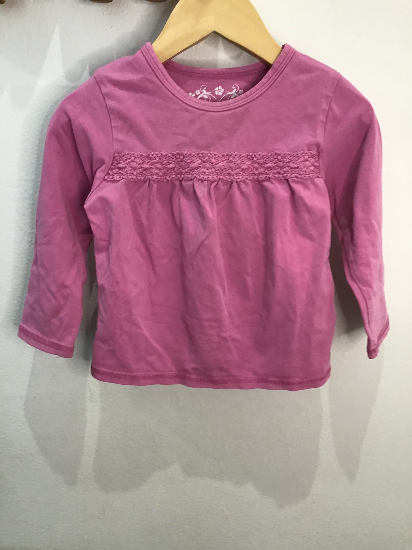 Lace detail pink longsleeve 24m