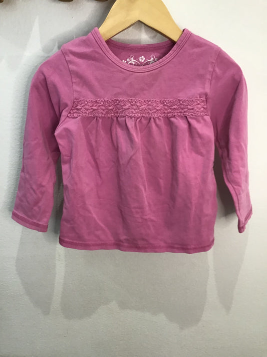Lace detail pink longsleeve 24m