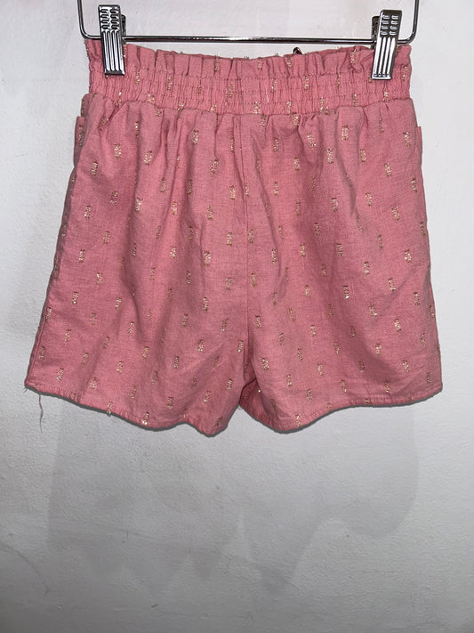 Pink sparkly gold shorts 8-10y