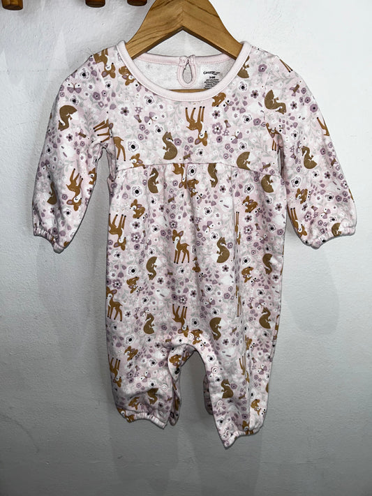 Foxes and deers pullover romper 3-6m