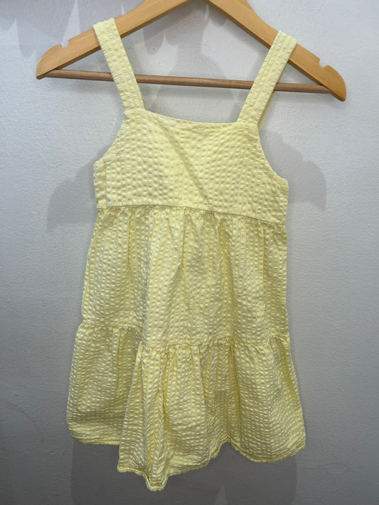 Light yellow texutred dress 4-5y