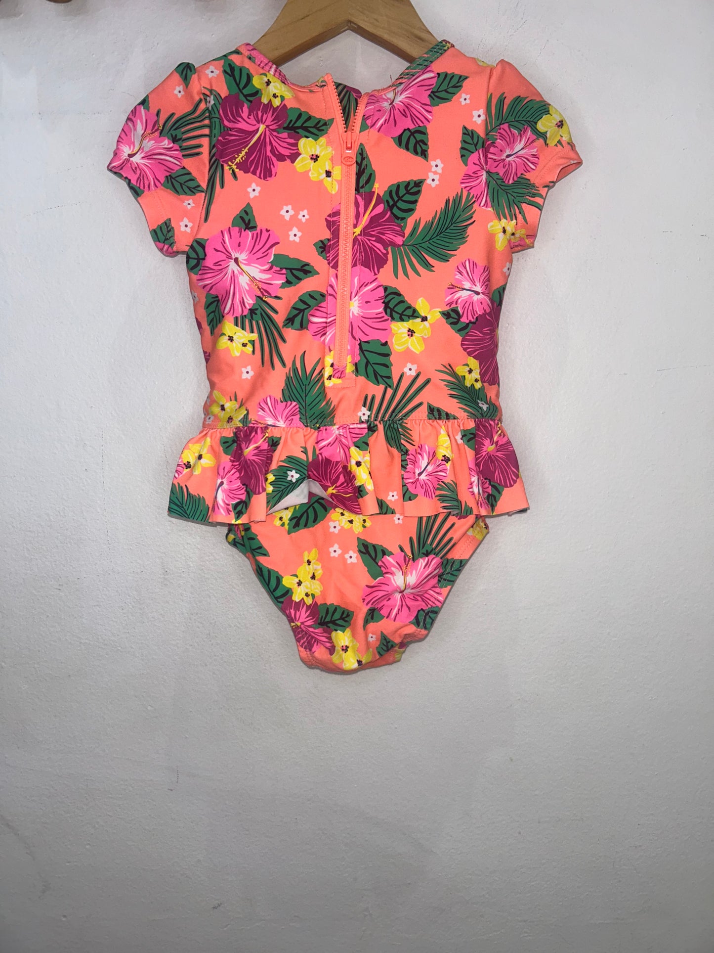 Neon hibiscus swimsuit 18-24m