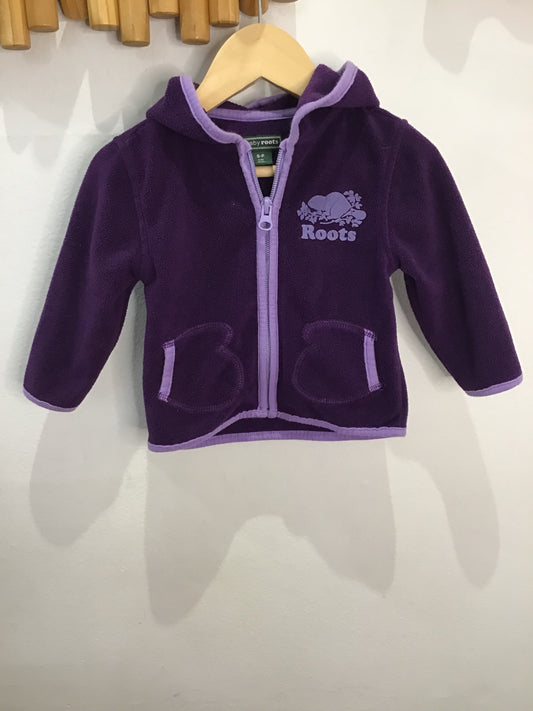 Roots purple fleece sweater 3-6m