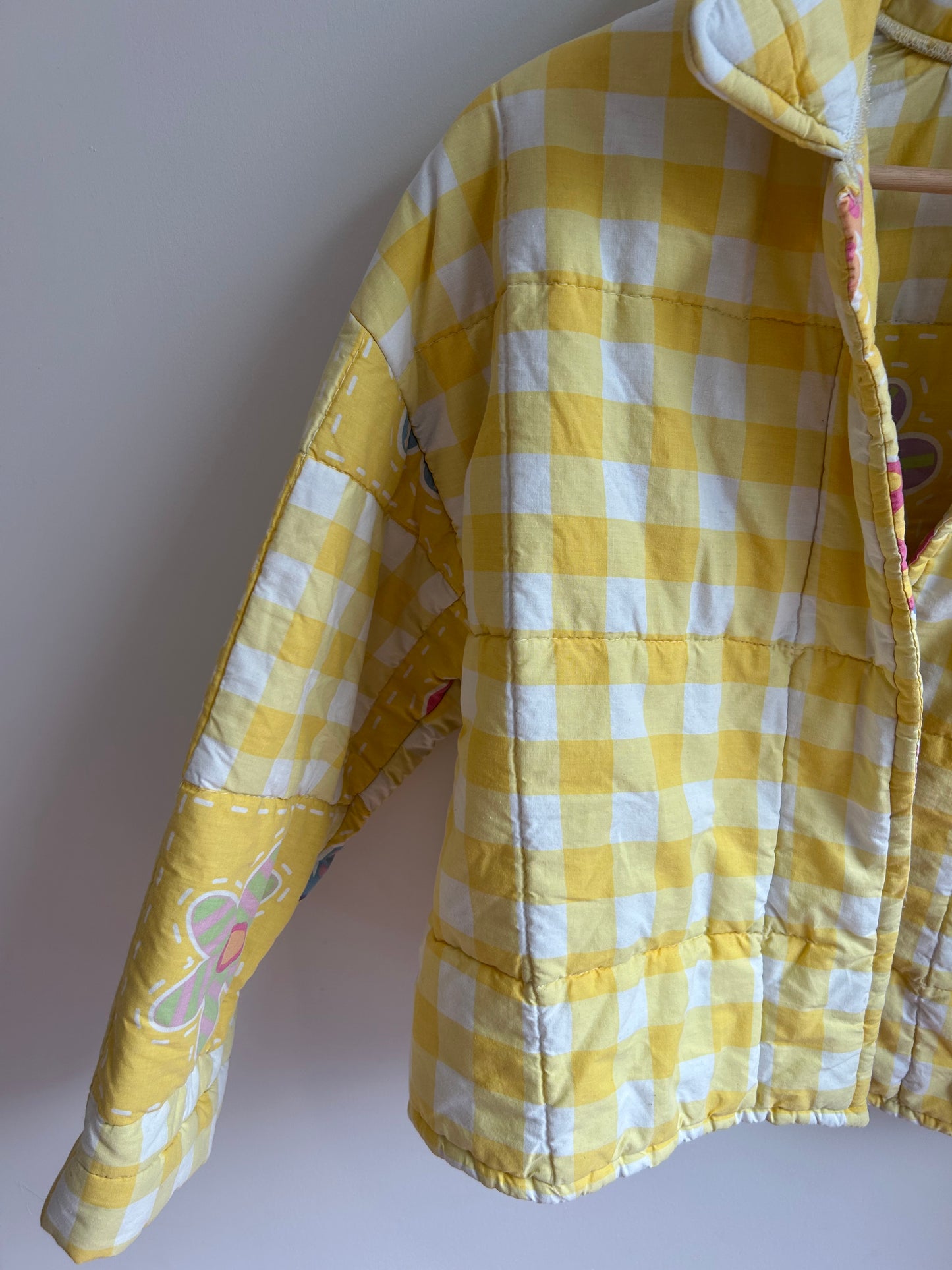 Handmade yellow quilt jacket M/L