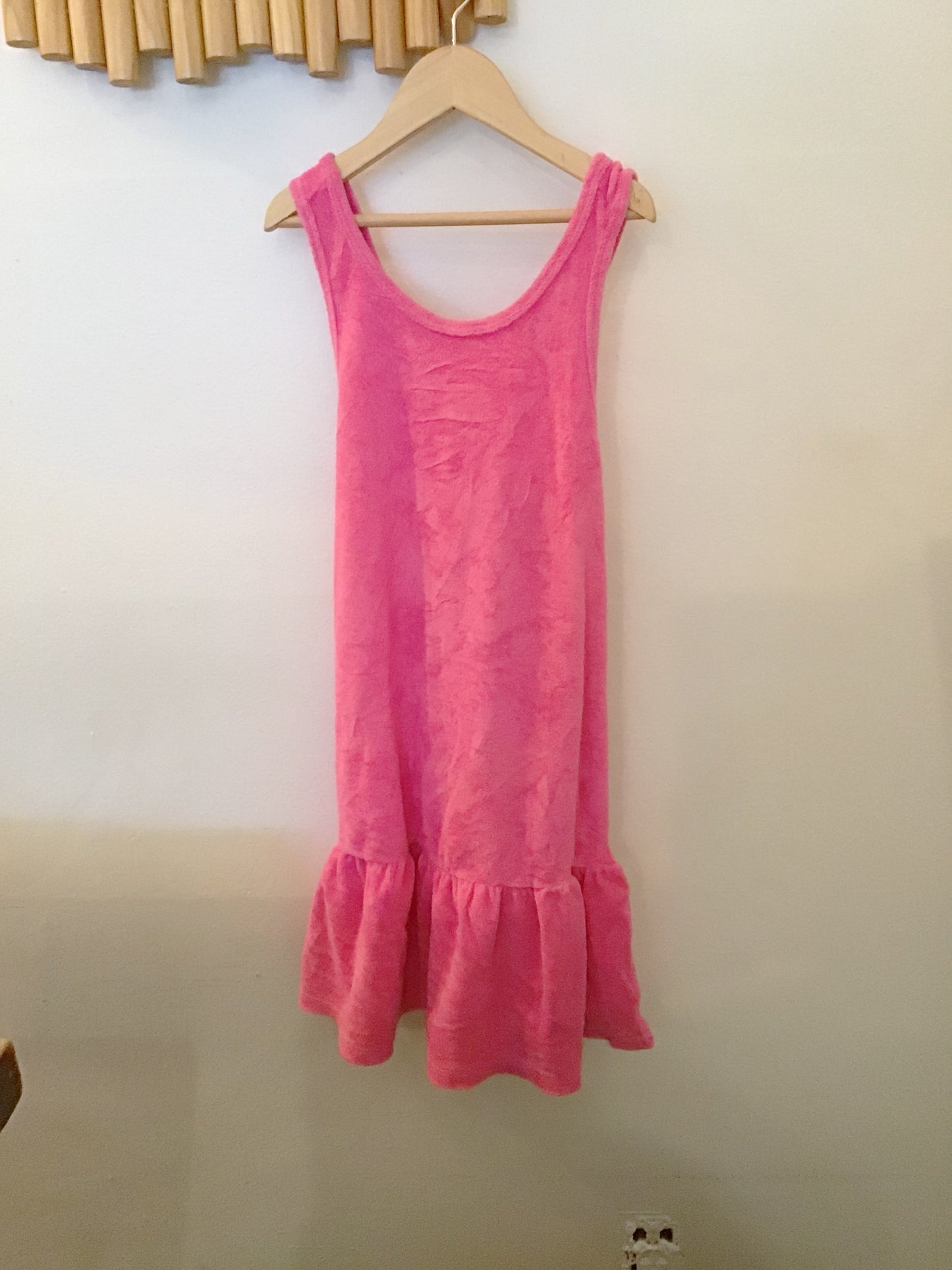 Pink terry dress or coverup 12y