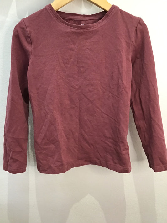 Tee long sleeve dark mauve 4-6y