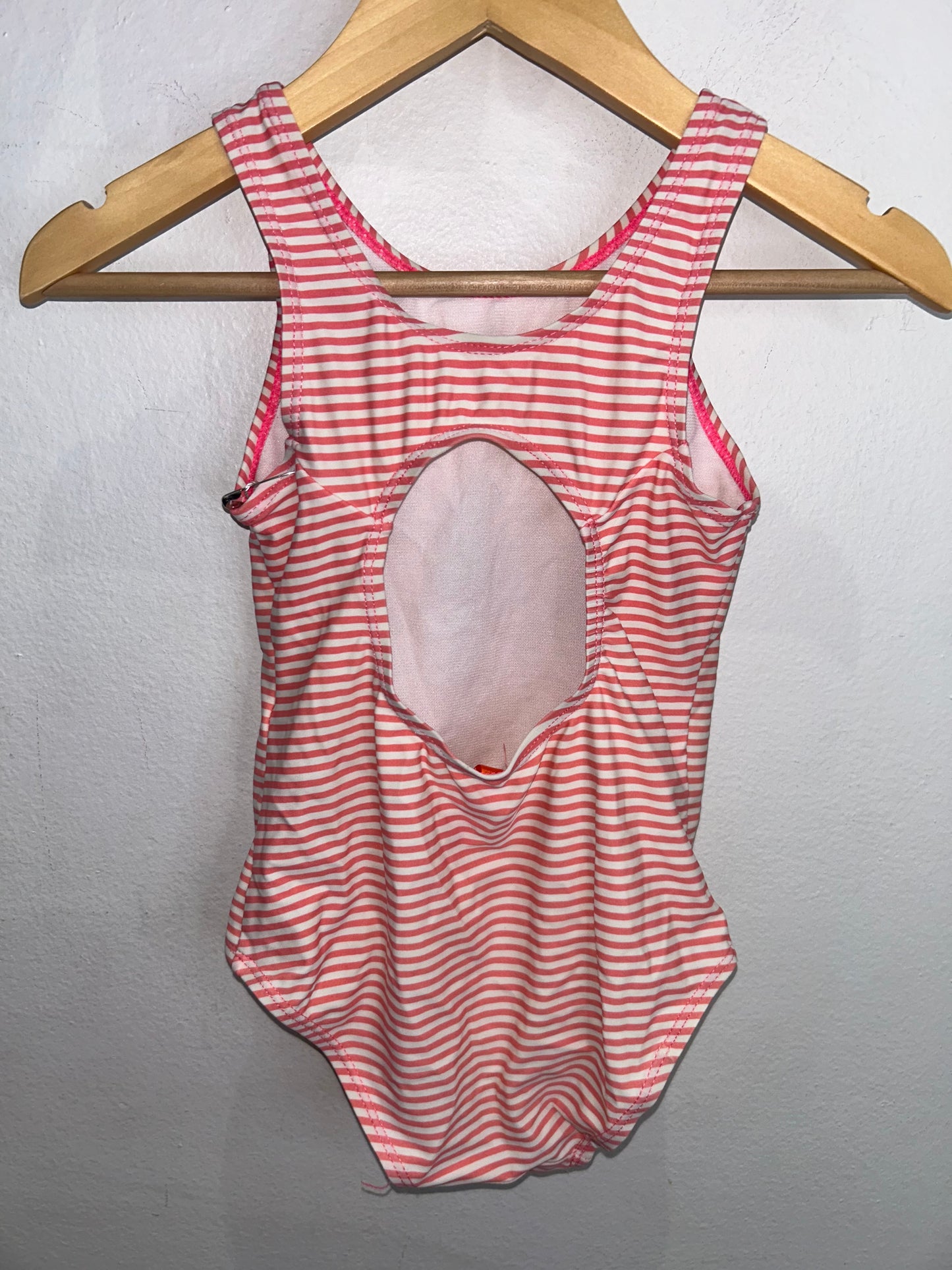 Pink stripes swimsuit 5y