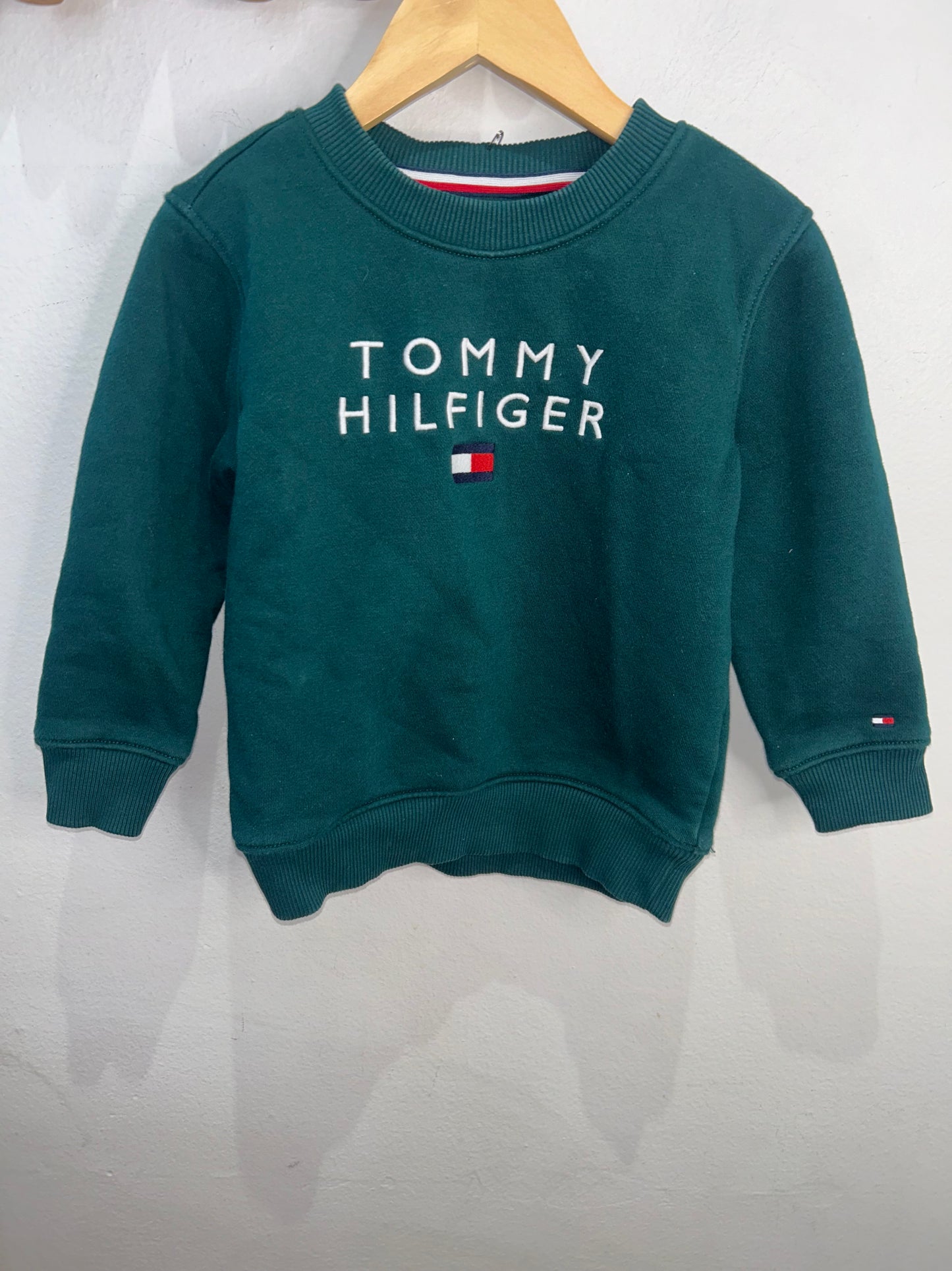Tommy Hilfiger green pullover 2-3y