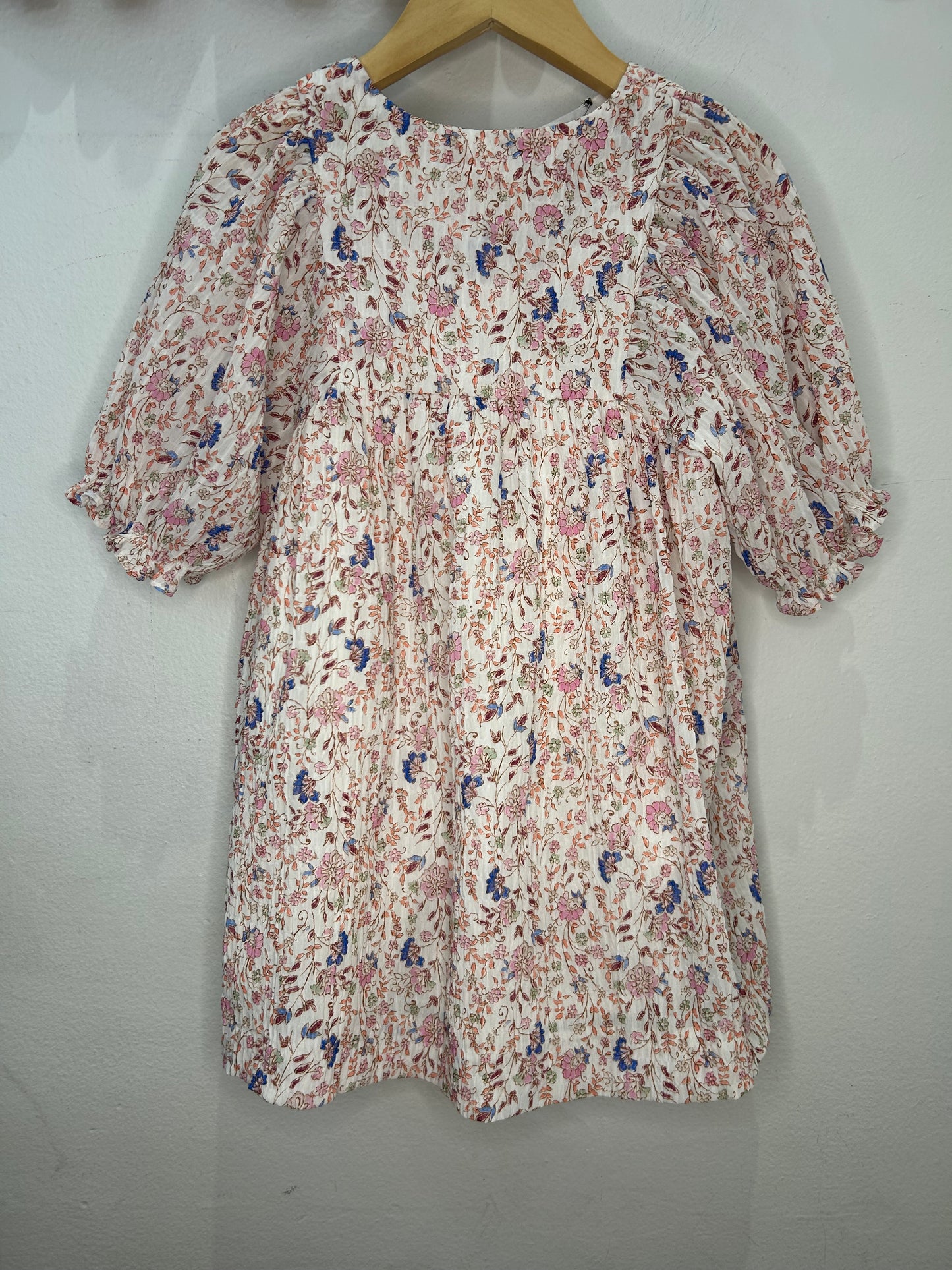 Pleated dress garden 3-4y