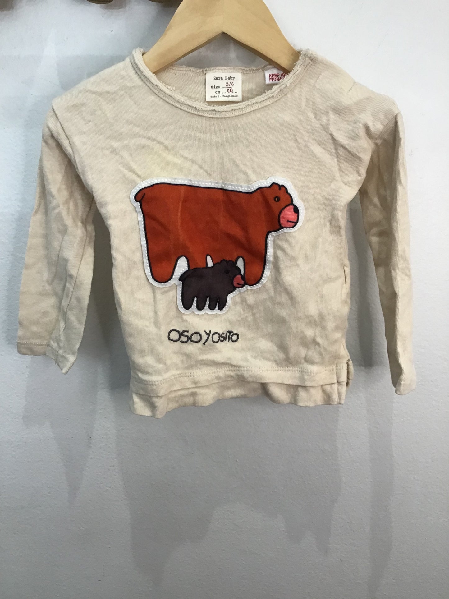 Longsleeve Oso y Osito 3-6m