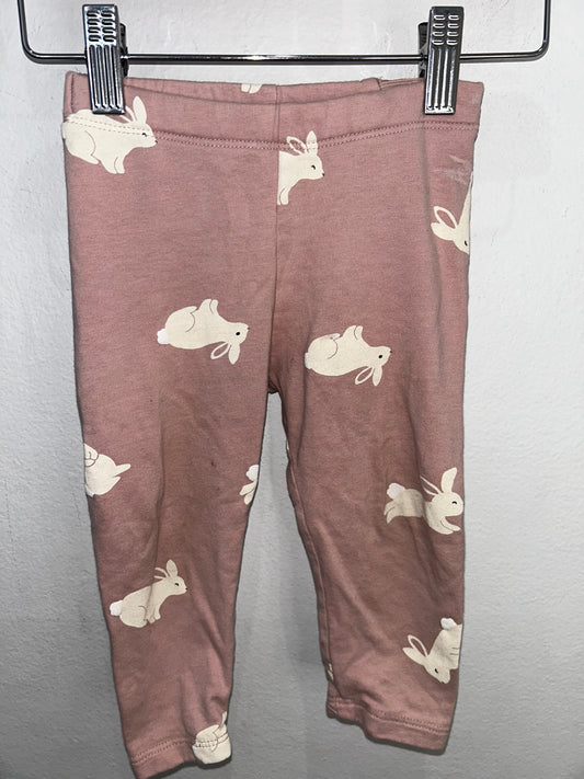 Pink bunny leggings 9-12m