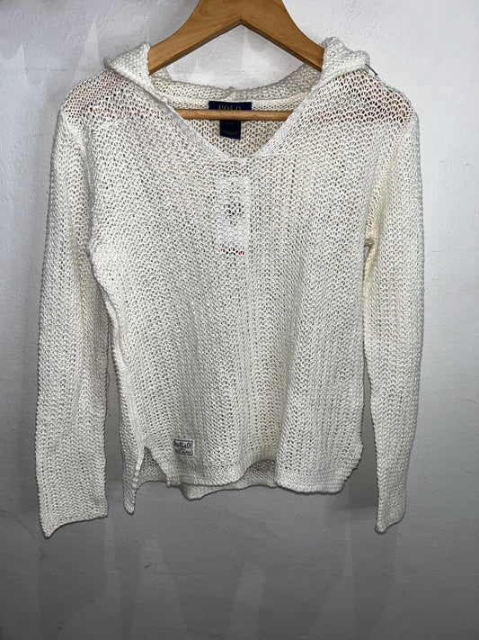 Crochet hooded sweater 7y NEW
