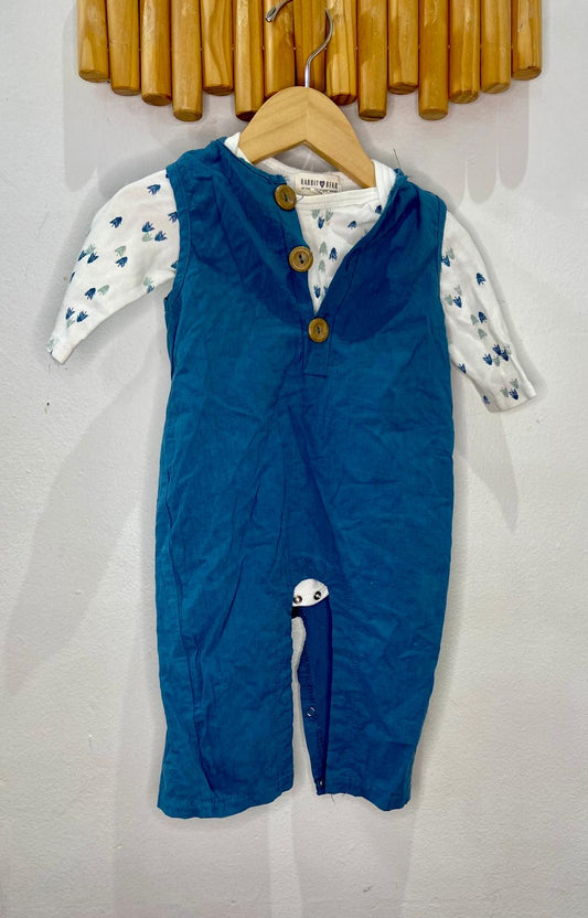 Teal romper set 6-9m