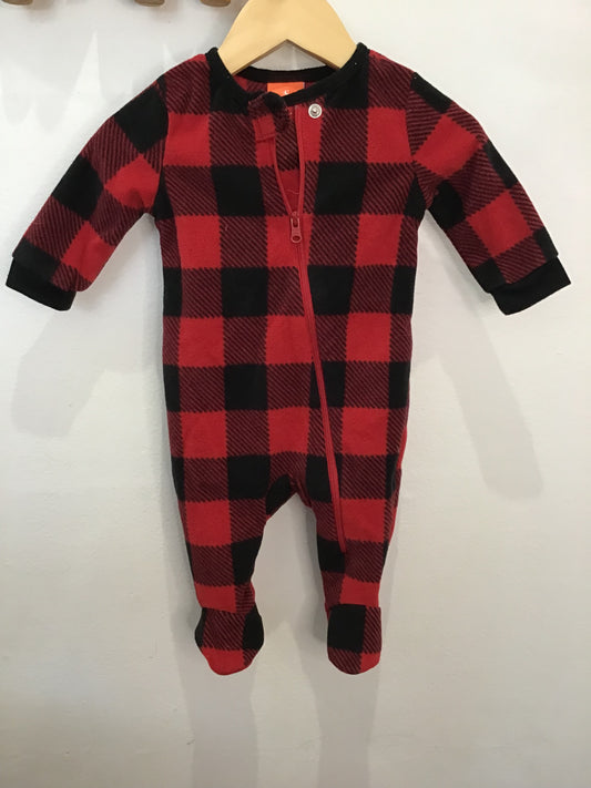 Buffalo plaid fleey sleeper 0-3m