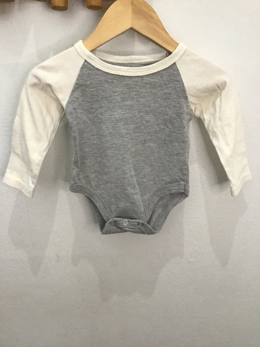 Minimioche baseball onesie grey 0-3m