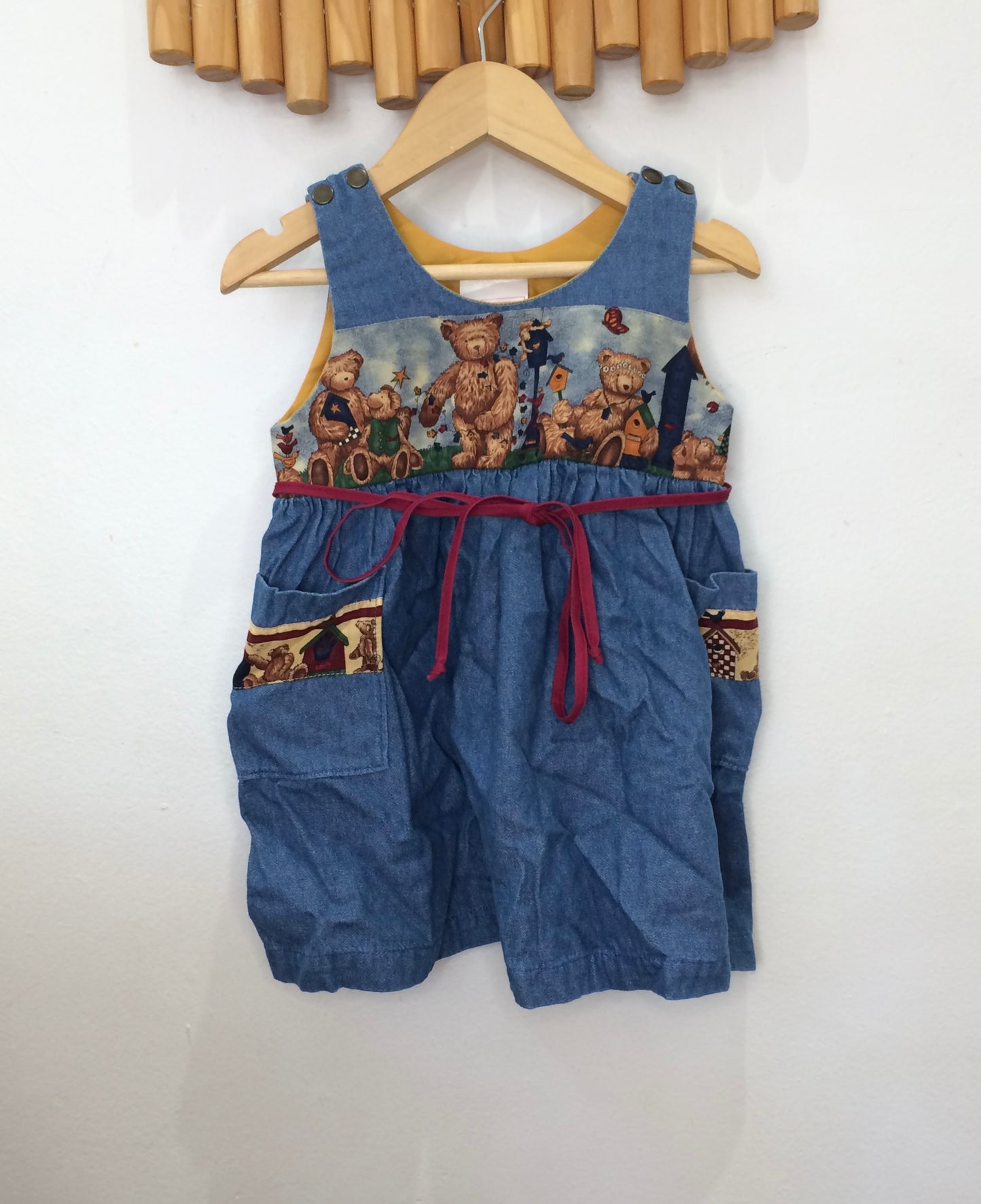 Denim teddy bear dress 2y