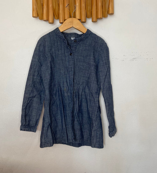 Round collar chambray tunic 5-6y
