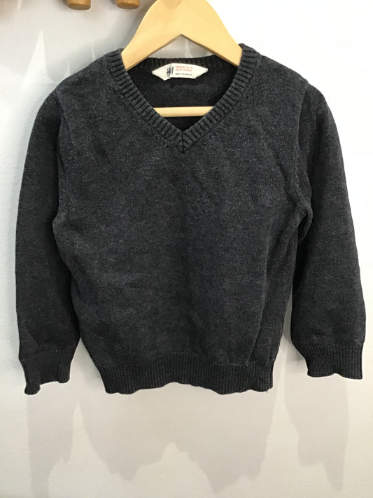 Sweater grey V-neck 2-4y