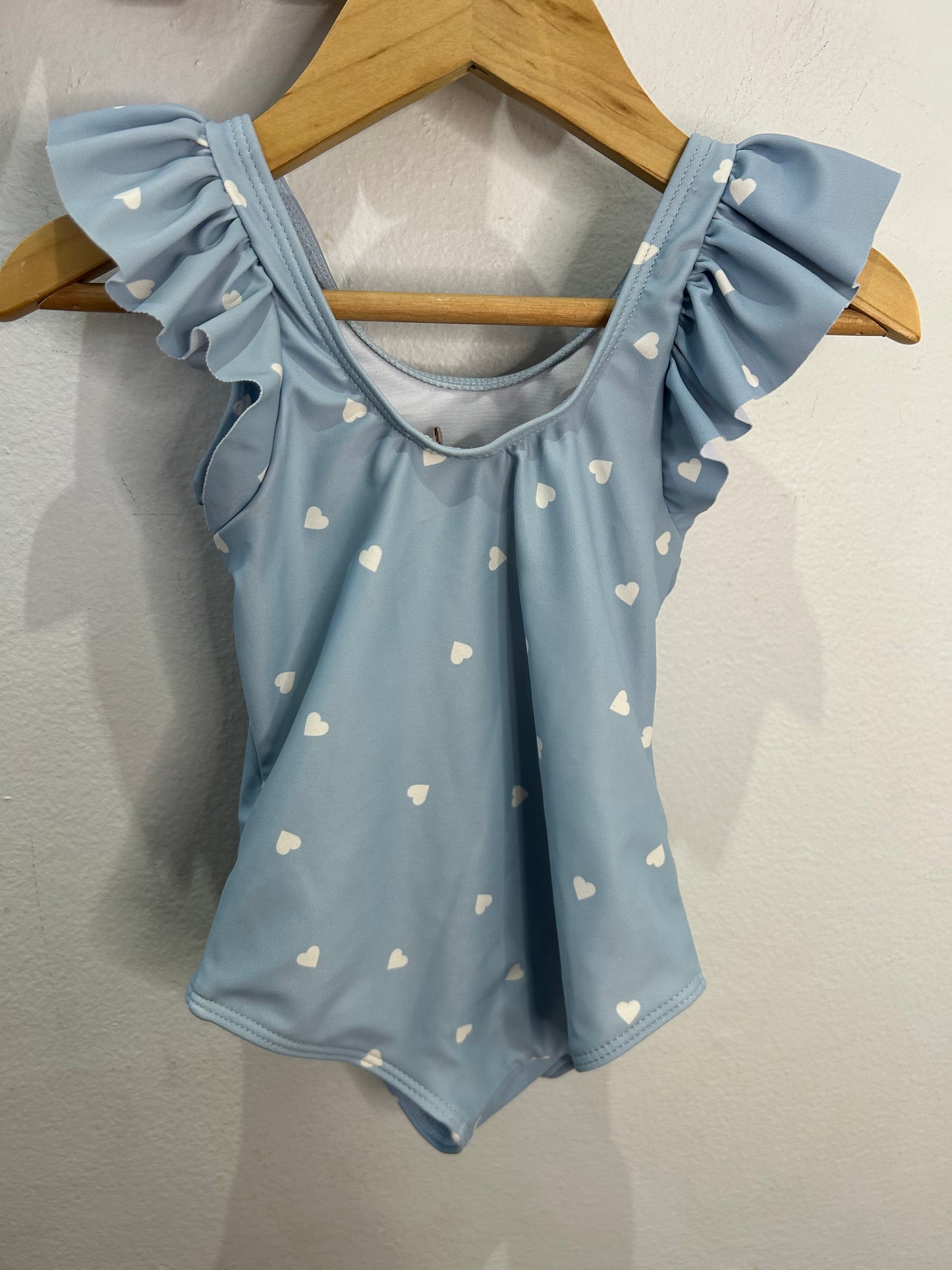 Blue hearts swimsuit 6-12m