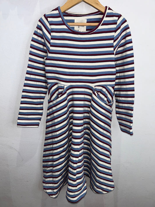 Blue and magenta striped dress 7y