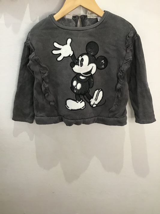 Grey mickey pullover 2y