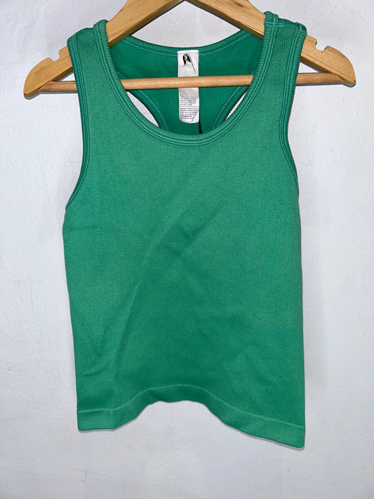 Green activewear fitted tanktop 6-7y