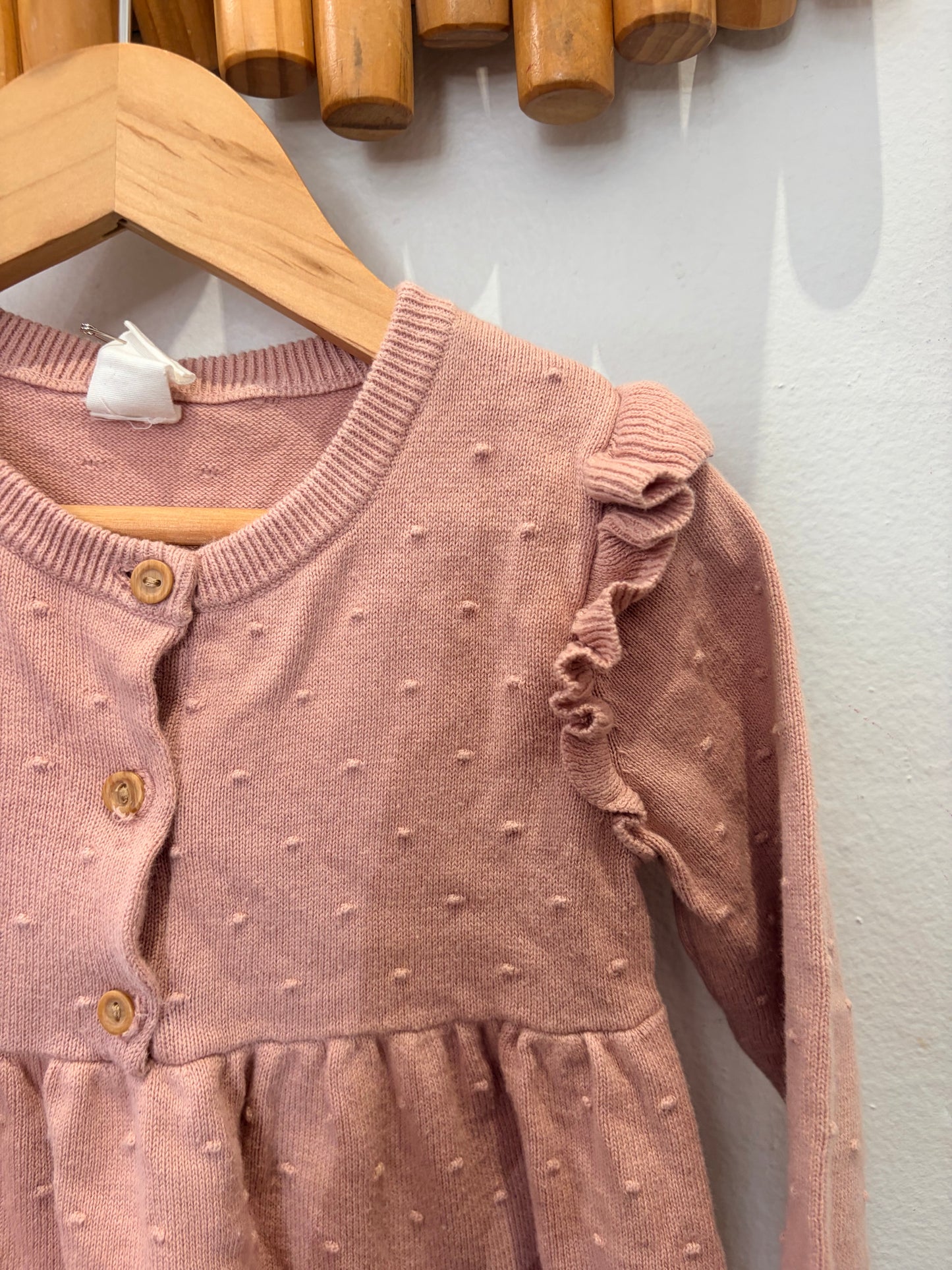 Pink nubby sweater dress 9-12m