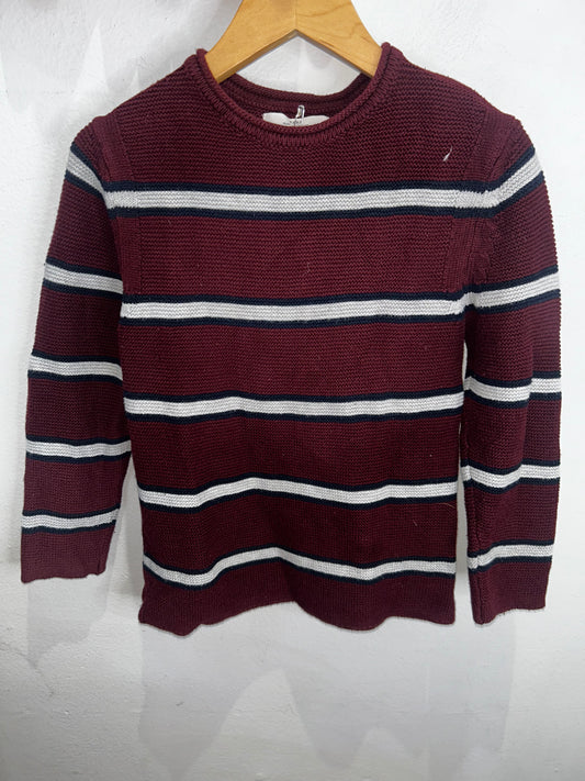 Maroon stripes knit sweater 6y