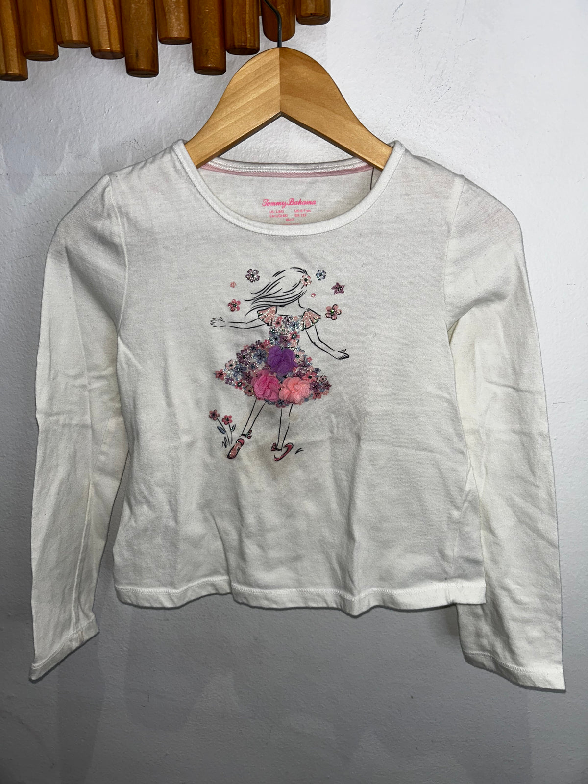 Sparkly girl longsleeve 6-7y