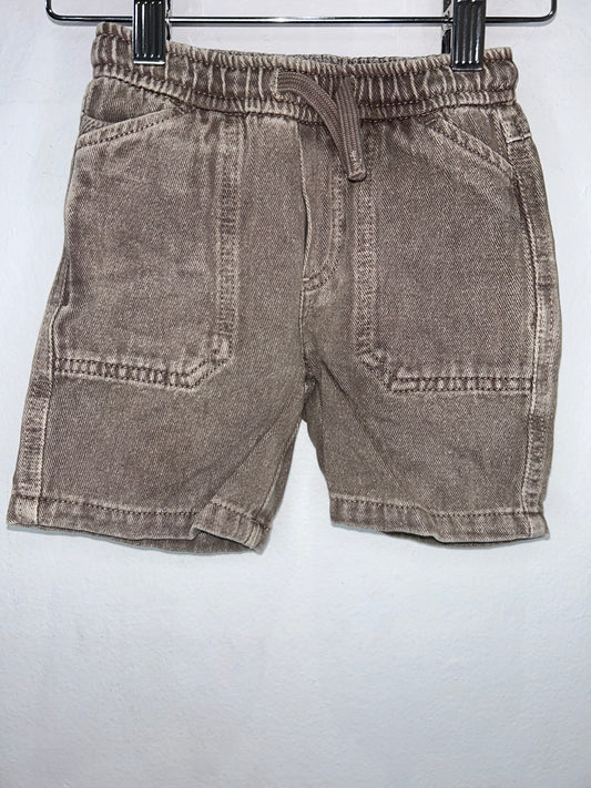 Brown pull-on denim shorts 2y
