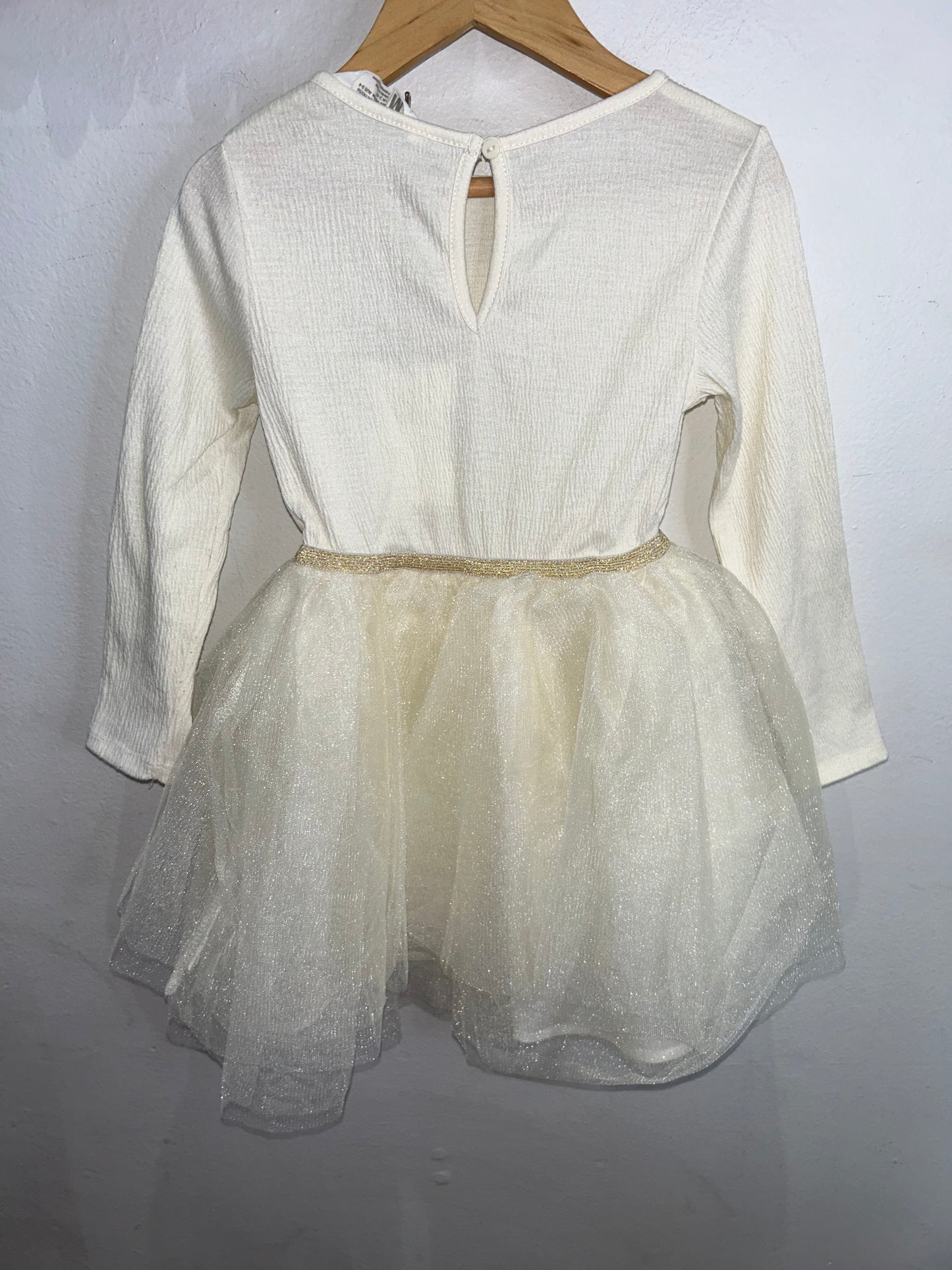White tulle fancy dress 2-4y