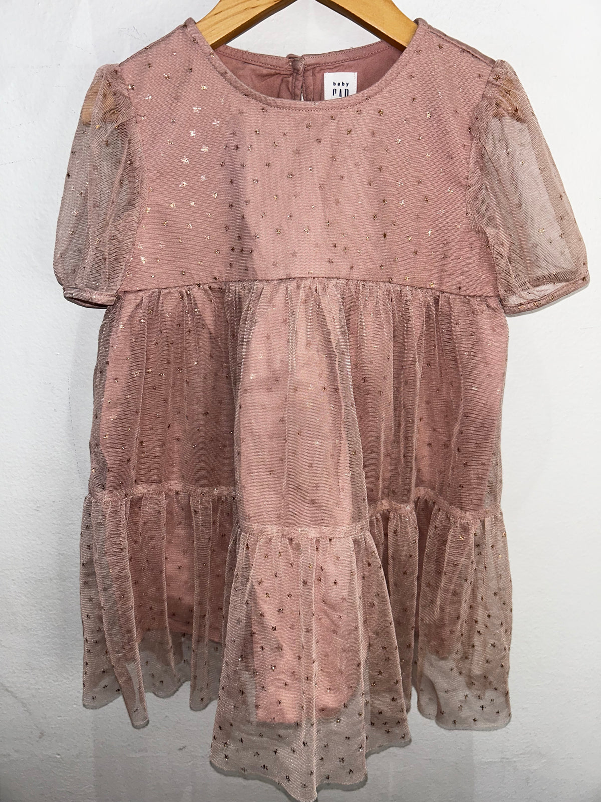 Tulle overlay dress with sparkle 3y