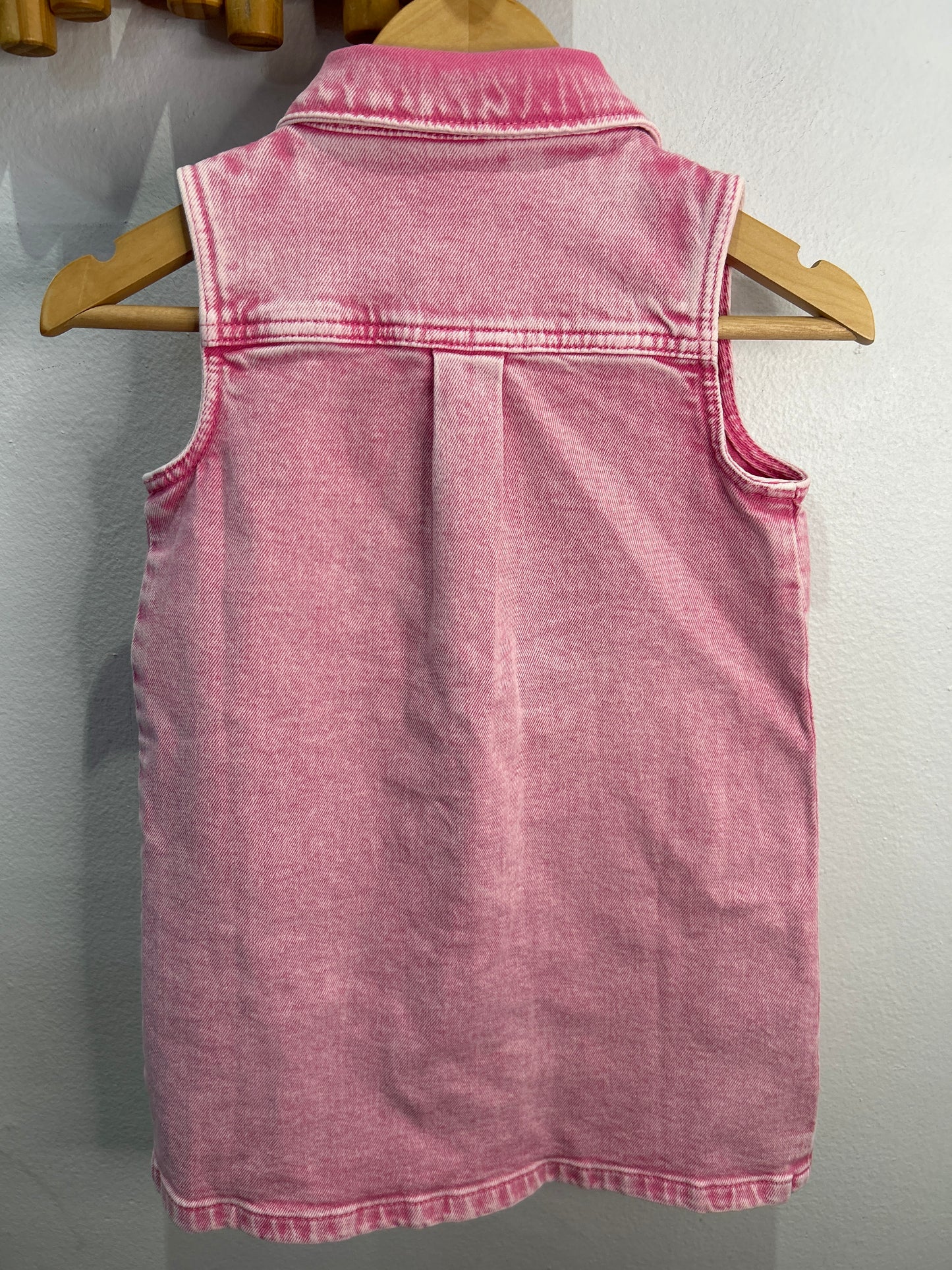 Pink denim vest dress 3y