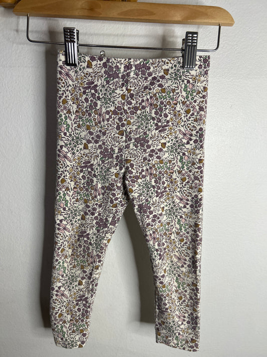 Purple floral leggings 2-3y