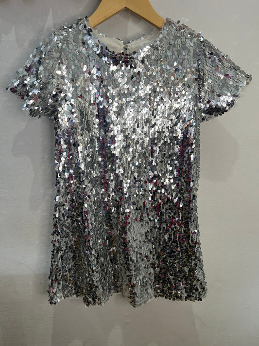 Silver sequin dress 8y