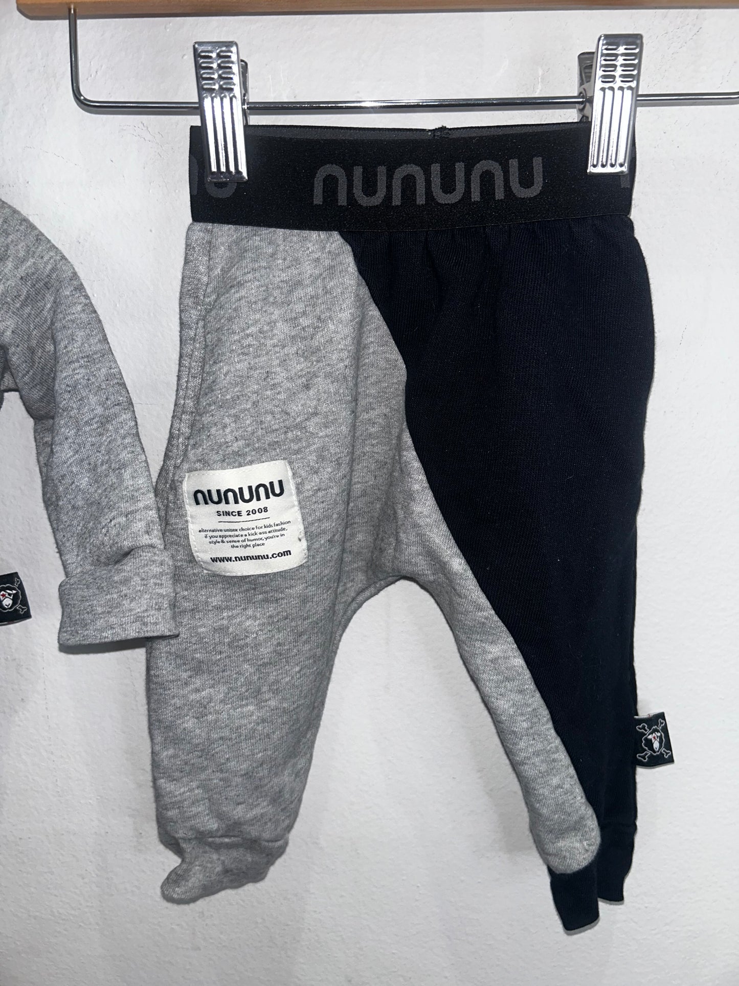 Nununu grey set 3-6m
