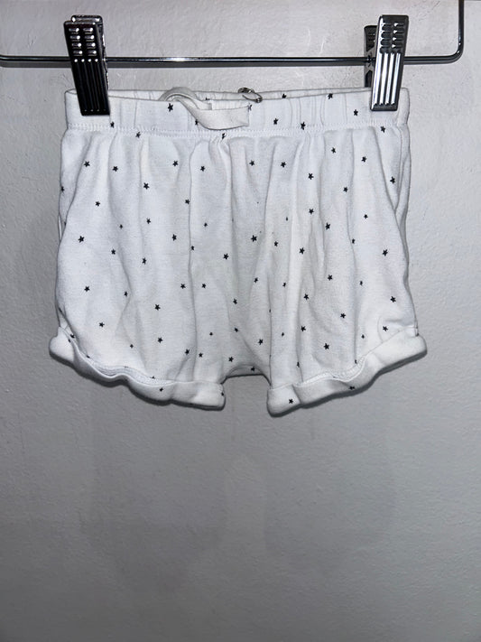 White stars shorts 12-18m