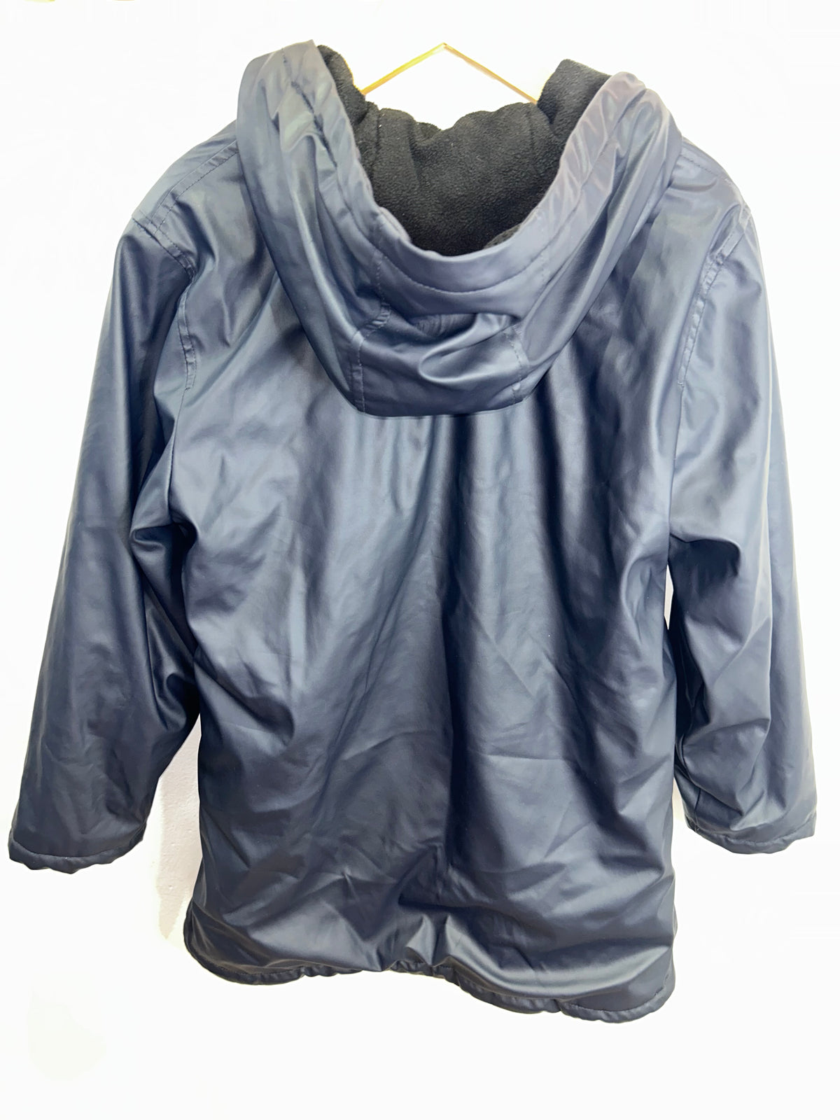 Black fleece lined rain jacket 9y