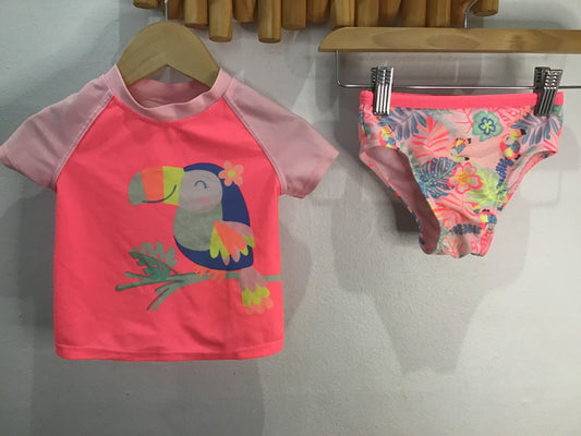 Swimsuit toucan neon 2y