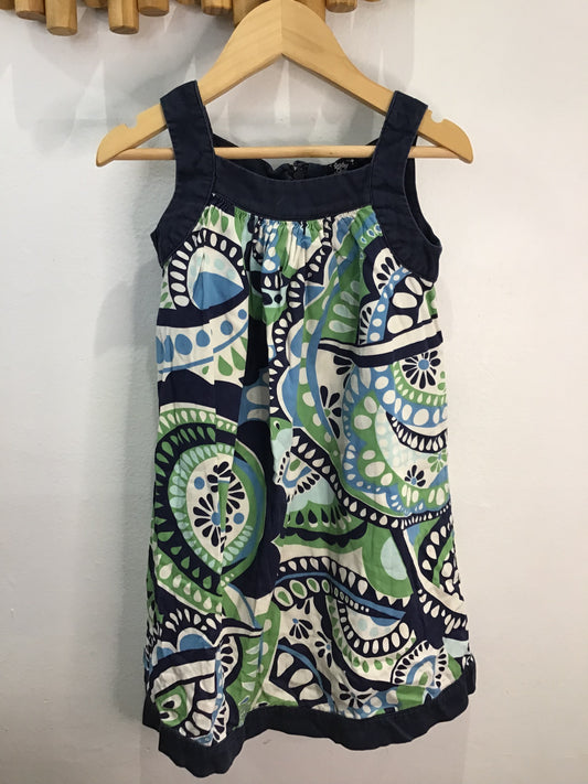 Green pattern dress 3y