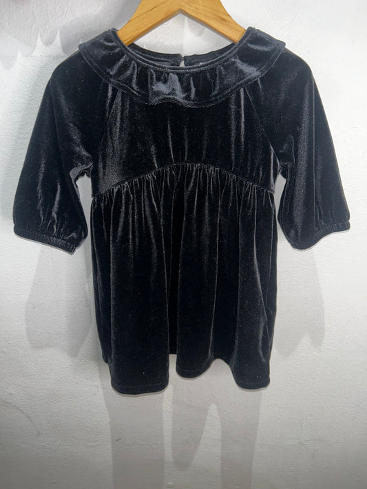 Black velvet dress 18-24m